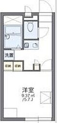 レオパレスツーリーフ2 1Kの間取図画像