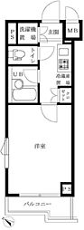 ルーブル武蔵小杉弐番館 1Kの間取図画像