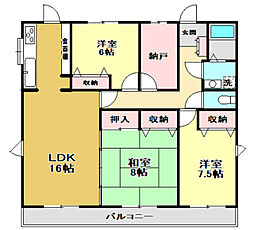 土佐っ子参十壱番館 3LDKの間取図画像