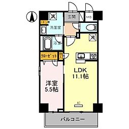 HABITAT平野 1LDKの間取図画像
