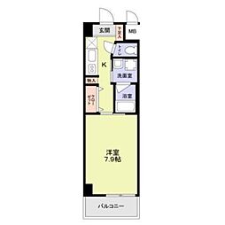 東灘OMパレス 1Kの間取図画像
