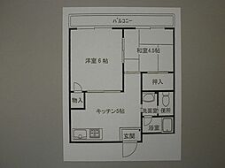 日下部コーポ 3階2DKの間取り