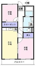 ルプソアール 2DKの間取図画像
