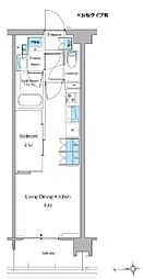 新宿区高田馬場3丁目マンション 1LDKの間取図画像