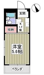 シャトール田口戸塚1 1Kの間取図画像