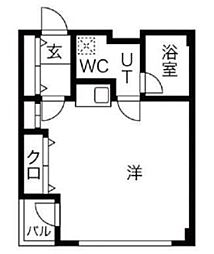 ID.1953/α 2階ワンルームの間取り
