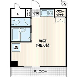 リエス川崎 ワンルームの間取図画像