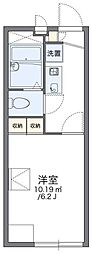 レオパレスパールハイツD 1Kの間取図画像