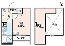GrandeMare堺東 1Kの間取図画像