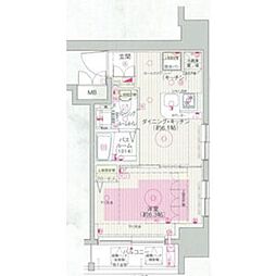 エステムプラザ飯田橋タワーレジデンス 1DKの間取図画像