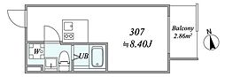 trias416 1DKの間取図画像