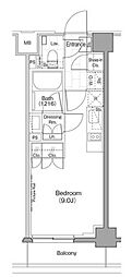 ザ・パークハビオ新宿 ワンルームの間取図画像
