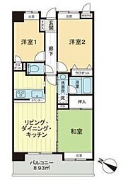 ライオンズステーションプラザめじろ台 3LDKの間取図画像