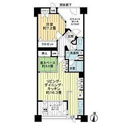 グランシティ上用賀 2LDKの間取図画像