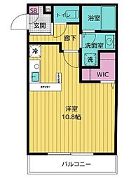 エフプレスト丸ヶ崎 2階ワンルームの間取り
