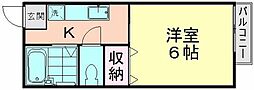 エーデルハイツ 1Kの間取図画像
