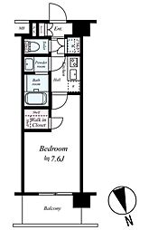 ハーモニーレジデンス東京アーバンスクエア#002 1Kの間取図画像