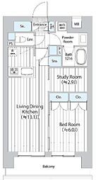 GOTEN武蔵小杉 2LDKの間取図画像