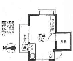いづみハイツ ワンルームの間取図画像
