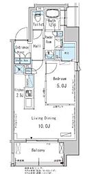 パークアクシス新御徒町East 4階1LDKの間取り