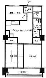 上高田マンション 3DKの間取図画像