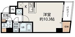 プレシオ日本堤 3階ワンルームの間取り