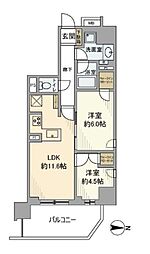 ジェイグラン国立 2LDKの間取図画像