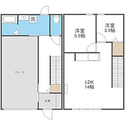 ONE GARAGE NAGAOKA 2LDKの間取図画像
