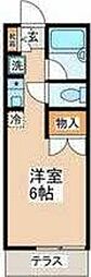 コーポ亀龍 ワンルームの間取図画像