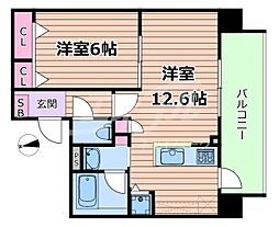 Osaka Metro谷町線 野江内代駅 徒歩6分の賃貸マンション 6階1LDKの間取り