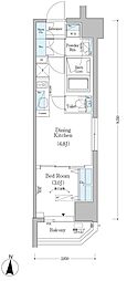 アーバネックス南品川 1DKの間取図画像