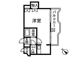 パワーコムビルサンピア福岡 ワンルームの間取図画像