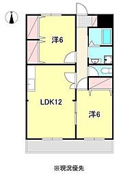 シャンポール海老名'88 2LDKの間取図画像