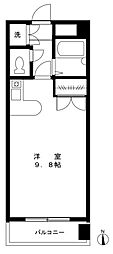 戸越ポイント ワンルームの間取図画像