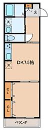 イー・ヴィレッジ常盤台 1DKの間取図画像