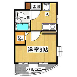 ライフパル 1Kの間取図画像