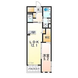 尼崎市潮江2丁目アパート 1LDKの間取図画像