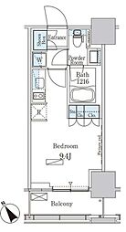 パークアクシス横濱関内スクエア ワンルームの間取図画像
