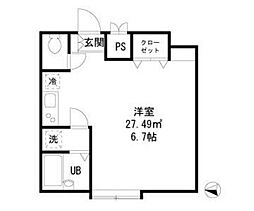 ダイヤモンドレジデンス新宿 ワンルームの間取図画像