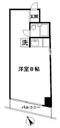 横浜ユニハイム ワンルームの間取図画像