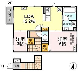 ヒラソル江田 2LDKの間取図画像