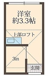 ラ・フィーユマルナン B棟 2階ワンルームの間取り