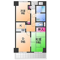 バリュー藪 2DKの間取図画像