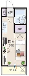 b'CASA多摩永山2re-born 1Kの間取図画像