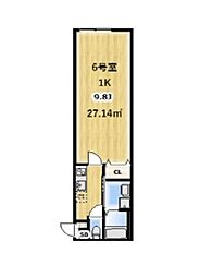 Ambition的場 2階1Kの間取り