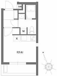 アリカ大森3 ワンルームの間取図画像