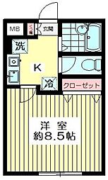 テンライフマンション 1Kの間取図画像