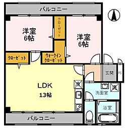 アイリスM.T 2LDKの間取図画像