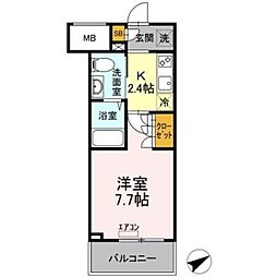 EastSideResidence 1Kの間取図画像