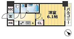 アドバンス神戸パーチェ 4階1Kの間取り